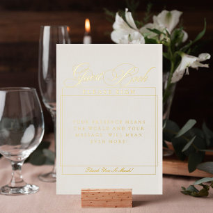 Classic Ivory White Wedding Guest Book Sign Foil Invitation
