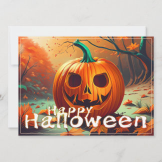 Classic Jack-o-Lantern Autumn Forest Scene