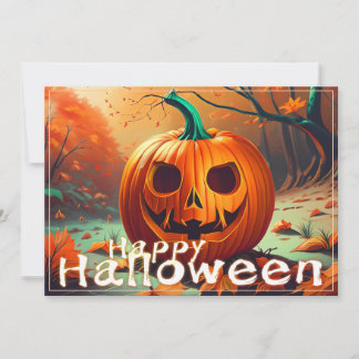 Classic Jack-o-Lantern Autumn Forest Scene