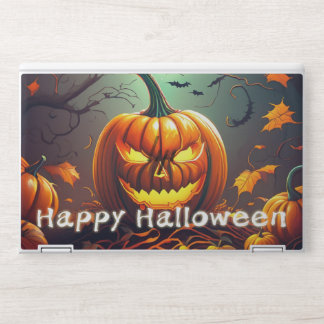Classic Jack-o-Lantern Bats Twisted Tree Art HP Laptop Skin