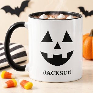 Classic Jack O Lantern Face Name Halloween Mug