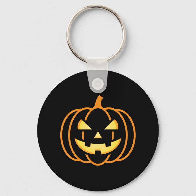 Classic Jack-O'-Lantern Halloween Keychain (Front)