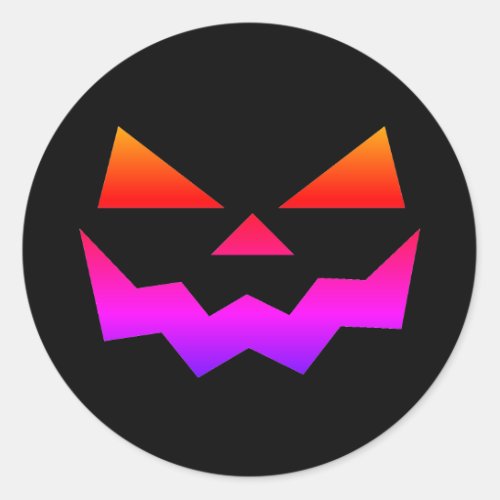 Classic Jack_o_lantern pumpkin face smile Classic Round Sticker