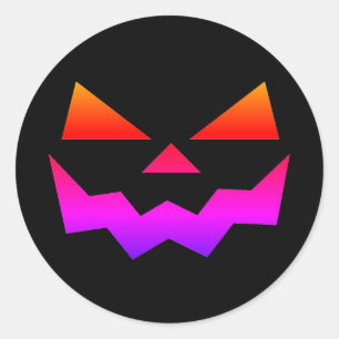 Classic Jack-o-lantern pumpkin face smile Classic Round Sticker
