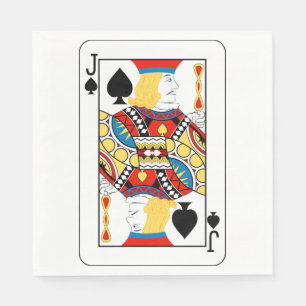 Classic Jack of Spades Poker Card Napkins