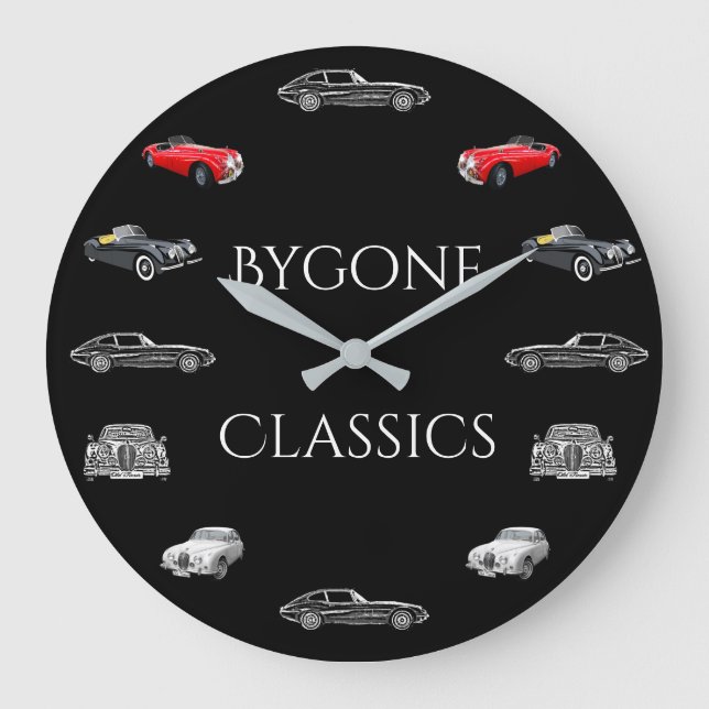 Classic Jaguar Cars Wall Clock (Front)