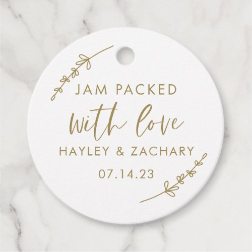 Classic Jam Packed With Love Wedding Jelly Favor Favor Tags
