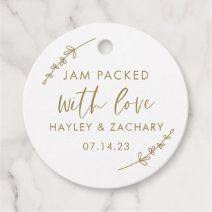Classic Jam Packed With Love Wedding Jelly Favor Tags