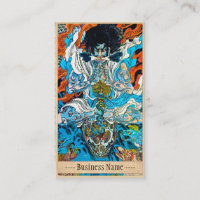 Classic japanese legendary samurai warrior art business card