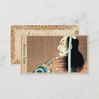 Classic japanese legendary samurai warrior art business card
