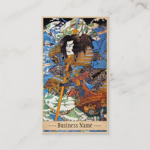 Classic japanese legendary samurai warrior art business card