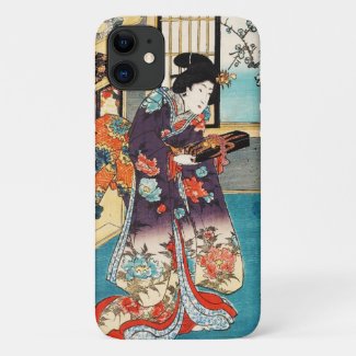 Classic japanese vintage ukiyo-e geisha Utagawa Case-Mate iPhone Case
