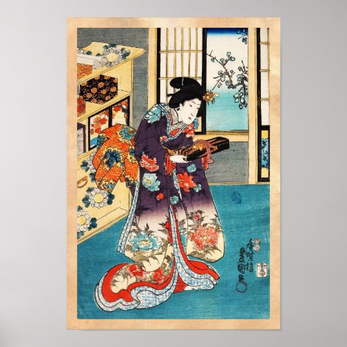 Classic japanese vintage ukiyo_e geisha Utagawa Poster