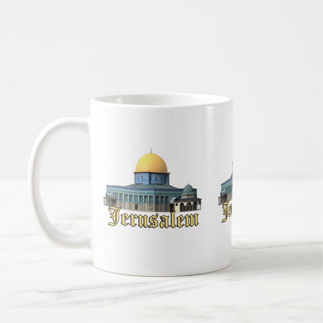 Classic Jerusalem Dome of The Rock Design Coffee Mug (Left)