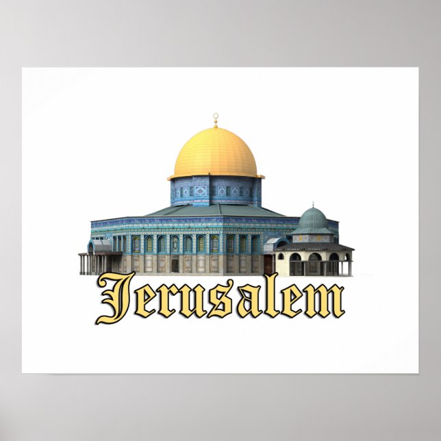 Classic Jerusalem Dome of The Rock Design Poster (Front)