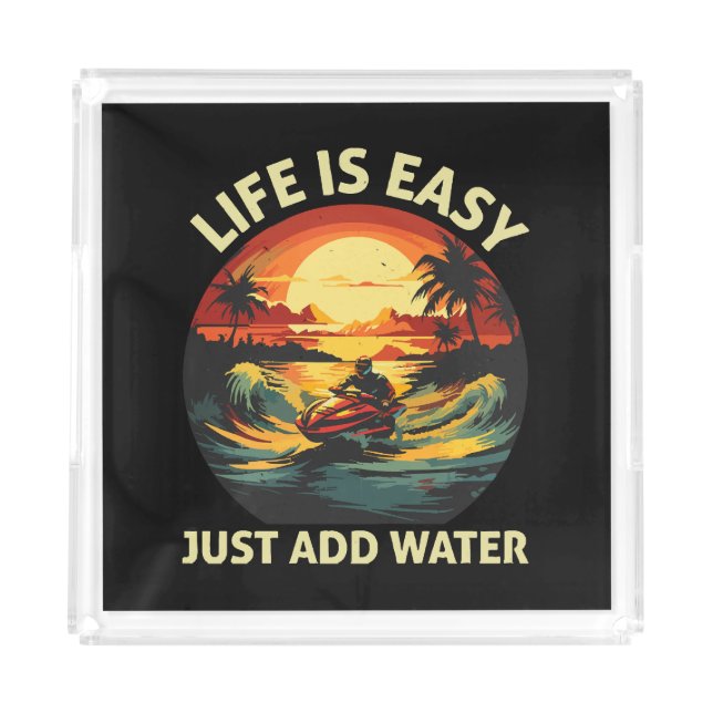 Classic Jet Ski skier Acrylic Tray (Front)