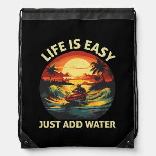 Classic Jet Ski skier Drawstring Bag