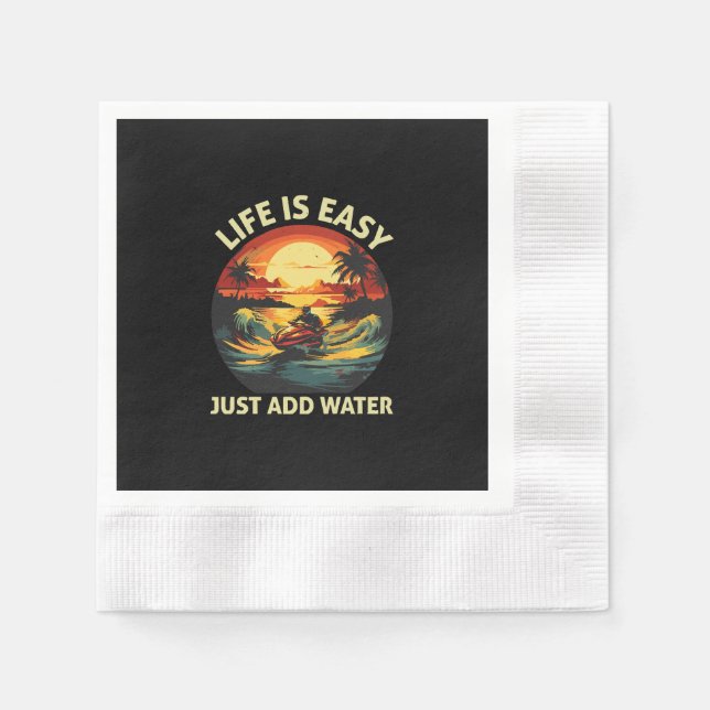 Classic Jet Ski skier Napkins (Front)