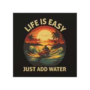Classic Jet Ski skier Wood Wall Art