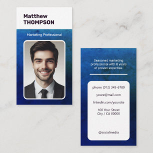 Classic Job Seeker Classy Minimalist Dark Ocean  Business Card