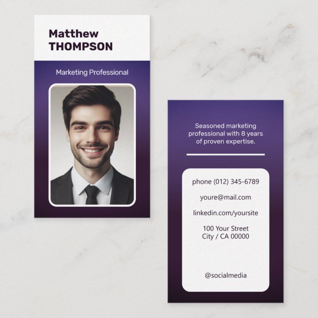 Classic Job Seeker Classy Minimalist Dark Plum  Business Card (Front/Back)