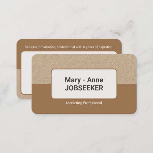 Classic Job Seeker Kraft Paper Style 2 Colored  Business Card