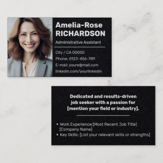 Classic Job Seeker Minimal Plain Black Kraft Paper Business Card