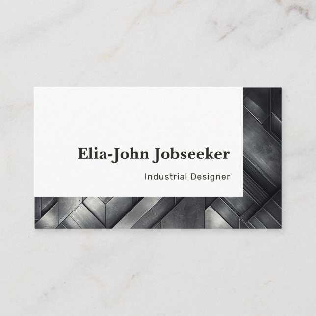 Classic Job Seeker Simple Minimalist Gray Steel  Business Card (Front)