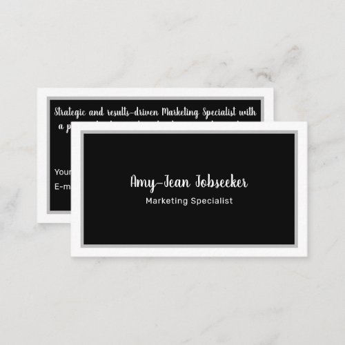 Classic Job Seeker White Frame Simple Minimalist Business Card