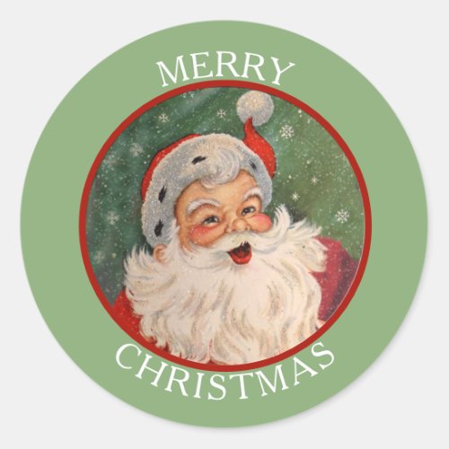 Classic Jolly Santa Claus Christmas Classic Round Sticker