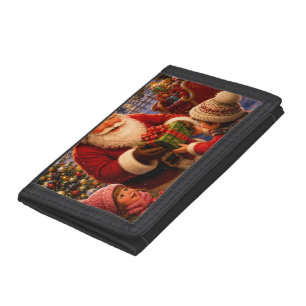 Classic Jolly Santa Claus Festive Trifold Wallet