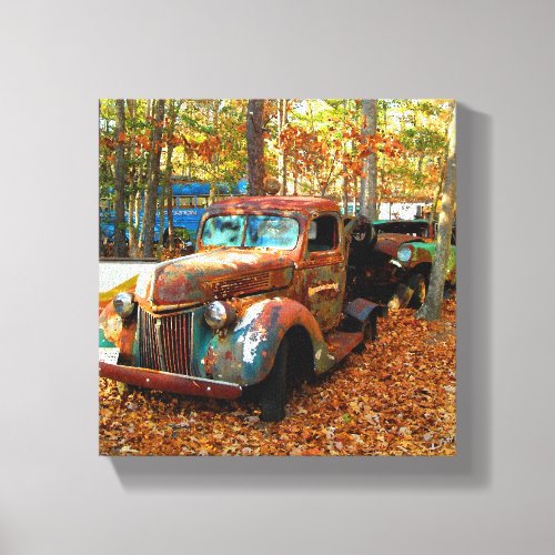 Classic Junk Yard Speedway Truck Canvas Print