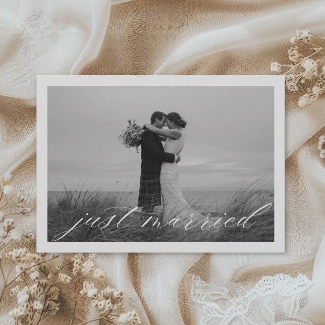Classic Just Married QR Code Wedding Announcement (Creator Uploaded)
