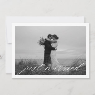 Classic Just Married QR Code Wedding Announcement