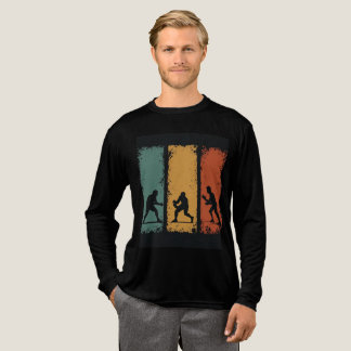 Classic Karate Silhouette Long Sleeve T-Shirt Tri-Blend Shirt