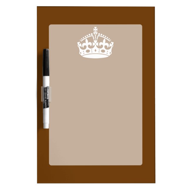 Classic Keep Calm Crown on Chocolate Brown Dry-Erase Board (Front)