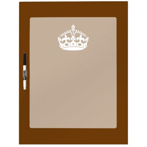 Classic Keep Calm Crown on Chocolate Brown Dry Erase Board