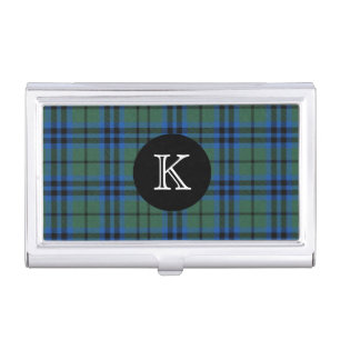 Classic Keith Tartan Plaid Monogram Business Card Holder