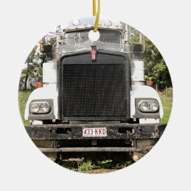 Classic Kenworth Truck Ceramic Ornament (Front)