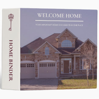 Classic Key Home Maroon Real Estate Agent 3 Ring Binder