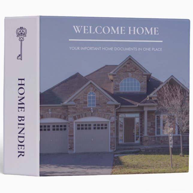 Classic Key Home Purple Real Estate Agent 3 Ring Binder (Front/Spine)