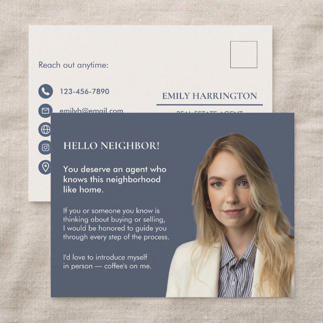 Classic Key Introduction Gray Real Estate Agent Po Postcard (Creator Uploaded)