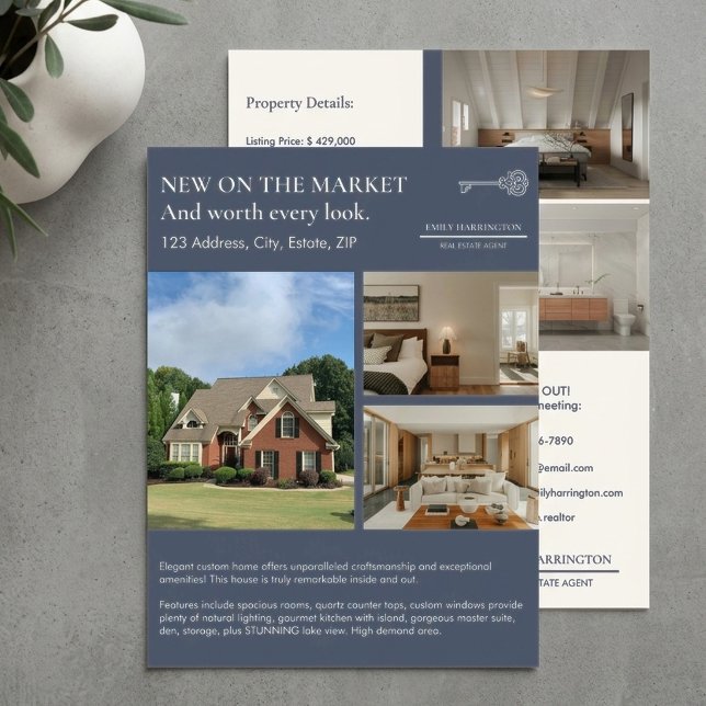 Classic Key Listing Gray Real Estate Agent Flyer (Creator Uploaded)