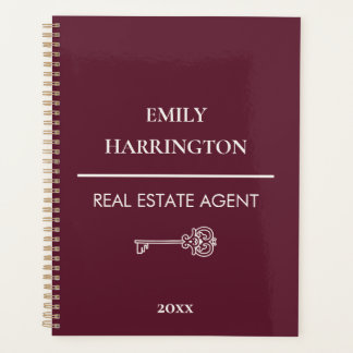 Classic Key Maroon Real Estate Agent Planner