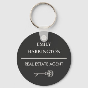 Classic Key Neutral Real Estate Agent Keychain