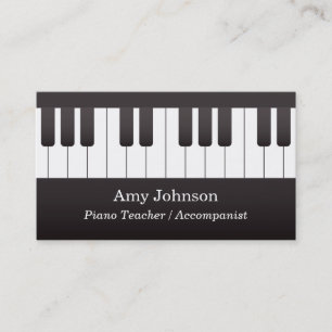 Classic Keyboard Keys Music Piano Teacher Business Card