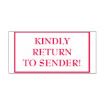 [ Thumbnail: Classic "Kindly Return to Sender!" Rubber Stamp ]