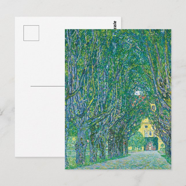 Classic Klimt Green Nature Landscape Fine Art Postcard (Front/Back)