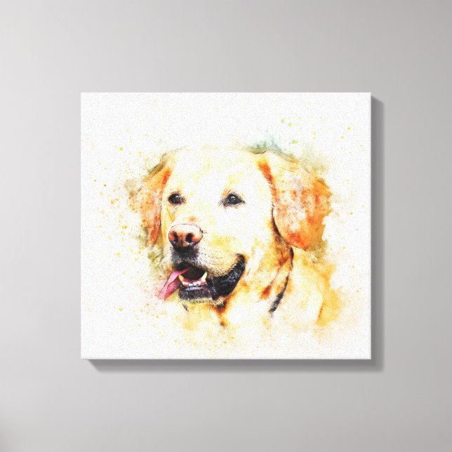 Classic Labrador Retriever Dog Art Portrait Canvas Print (Front)