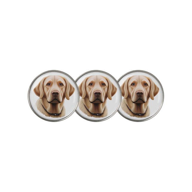 Classic Labrador Retriever Illustration Golf Ball Marker (3 Up)
